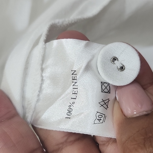 Hallhuber basic 100 % Leinen  Elegant White Button-Up Dress - Picture 3 of 16